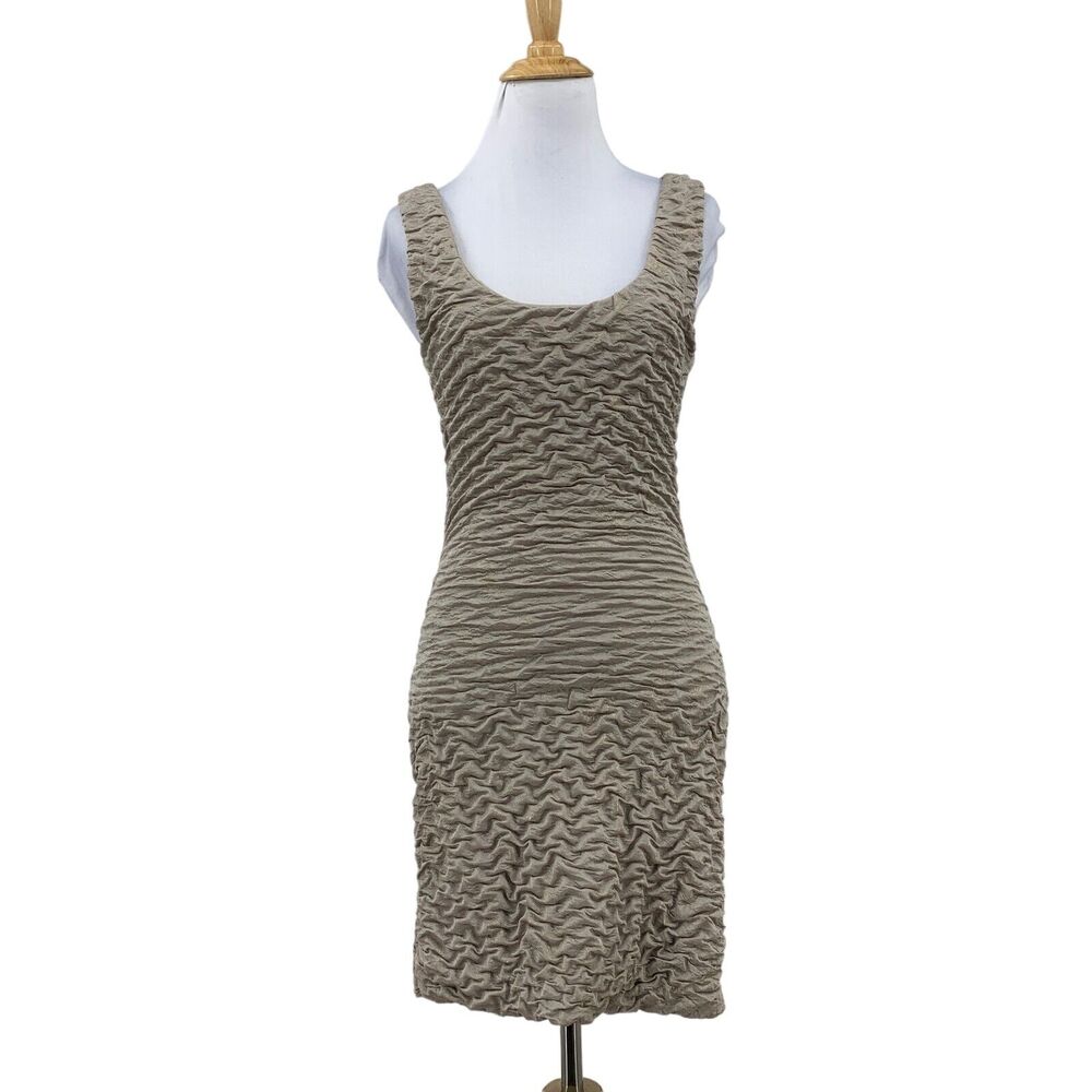 Vintage Arden B Textured Bodycon Dress Womens M Medium Cutout Back Lined Stretch
